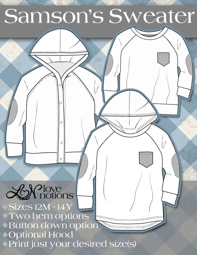 Love Notions Samson Sweater pdf Pattern for boys