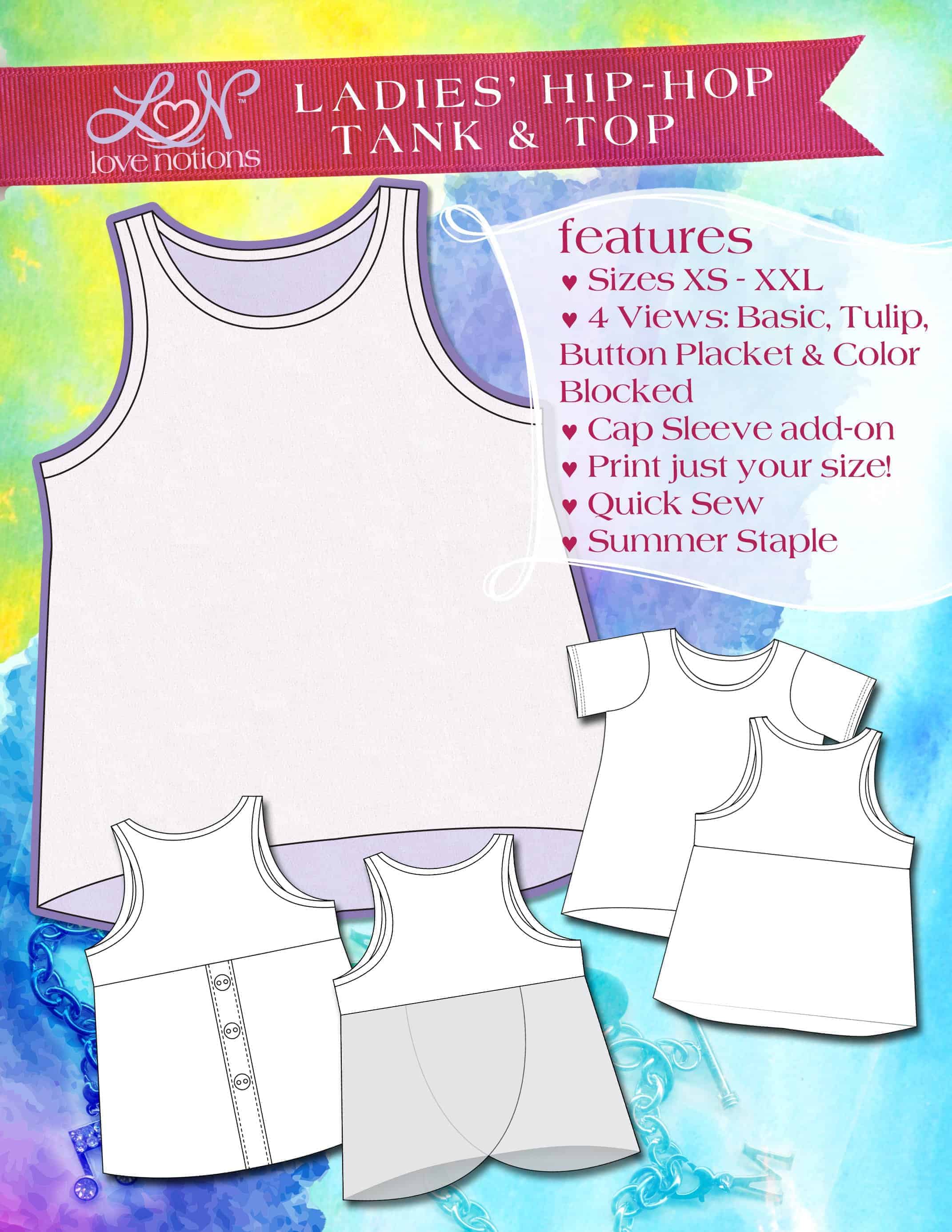 Easy, downloadable tank top sewing pattern by Love Notions