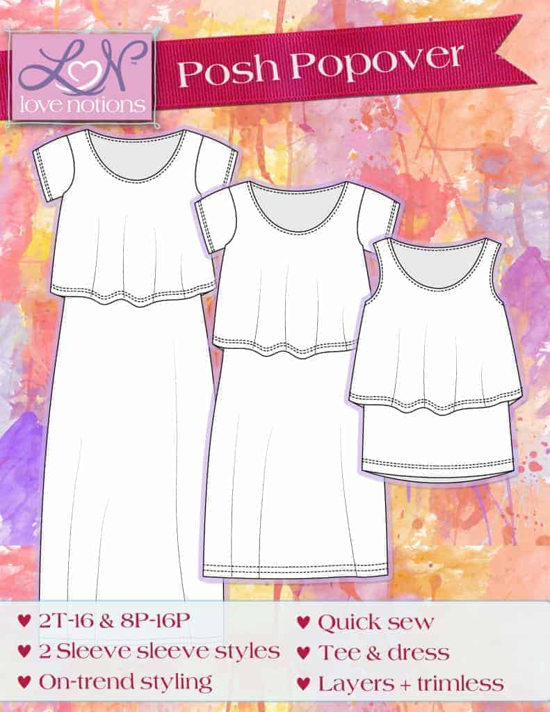  Posh Popover Top and Maxi Dress Easy PDF Pattern