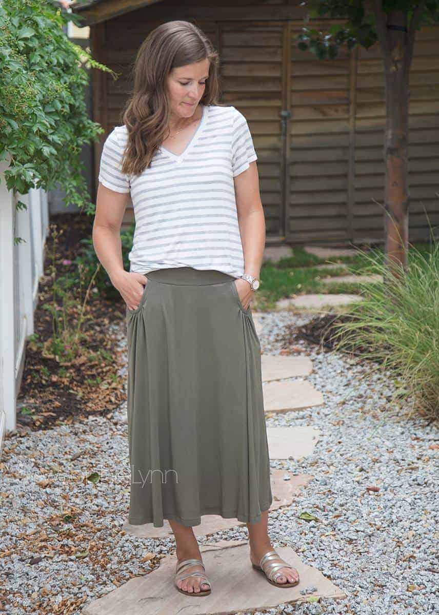 midi skirt with pockets 5x