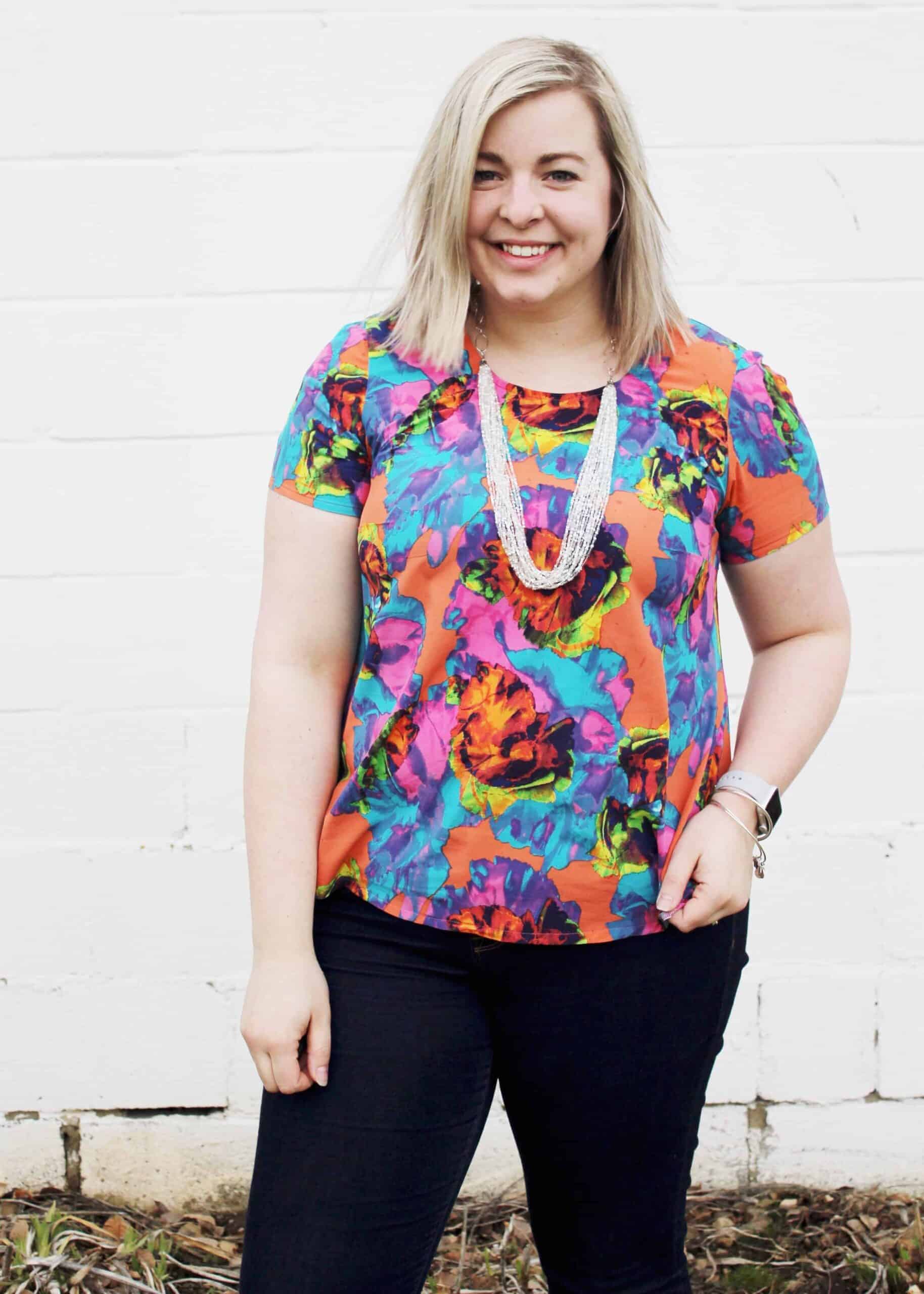 Easy woven blouse sewing pattern by Love Notions.