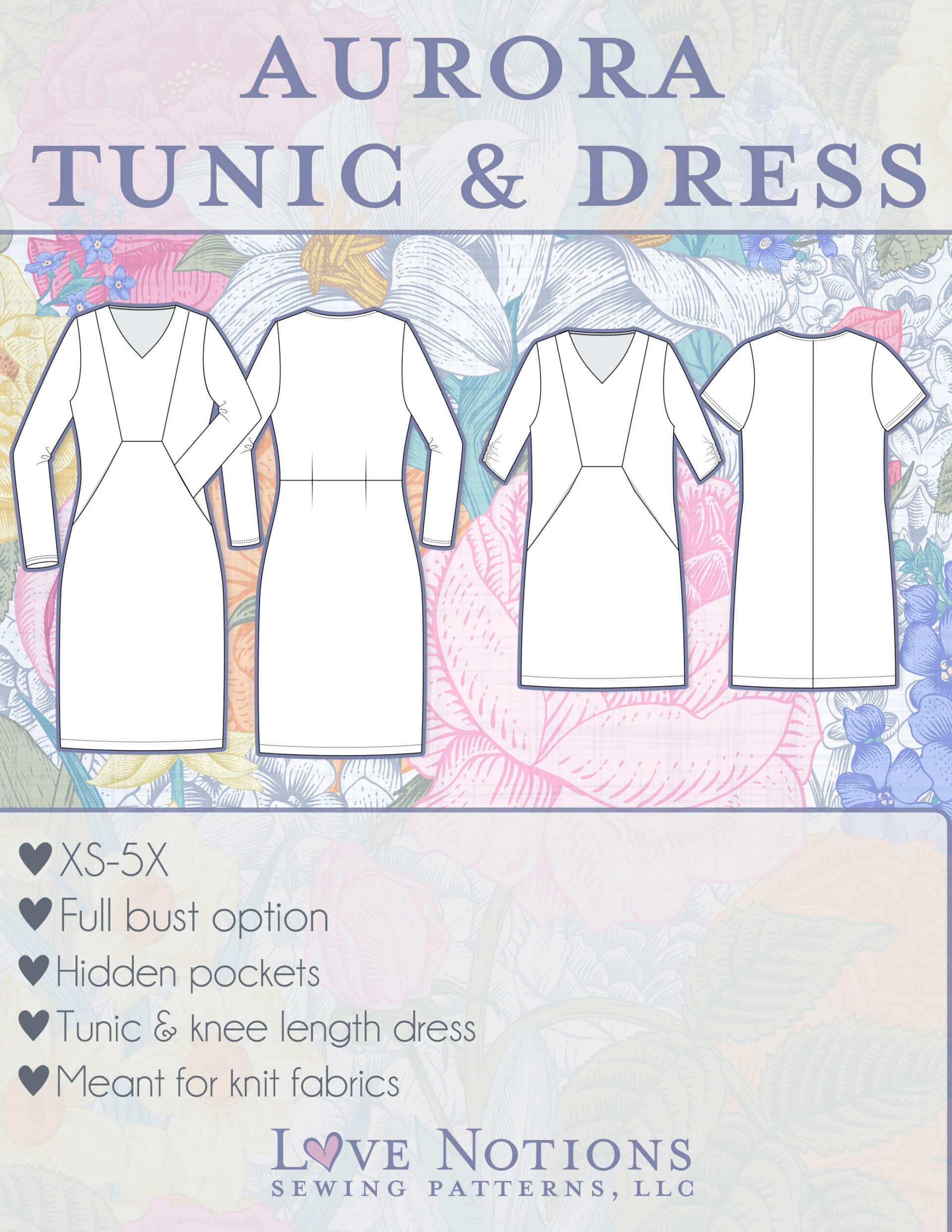 Aurora Tunic and Dress - Love Notions Sewing Patterns