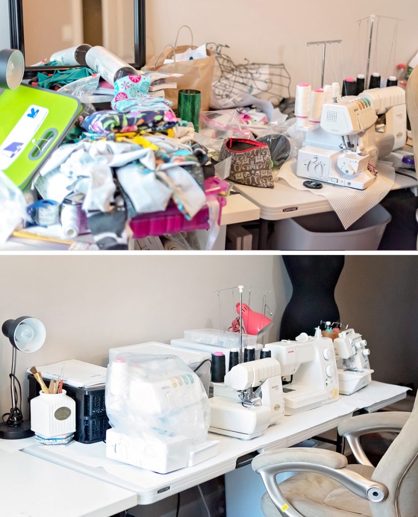 organize sewing space