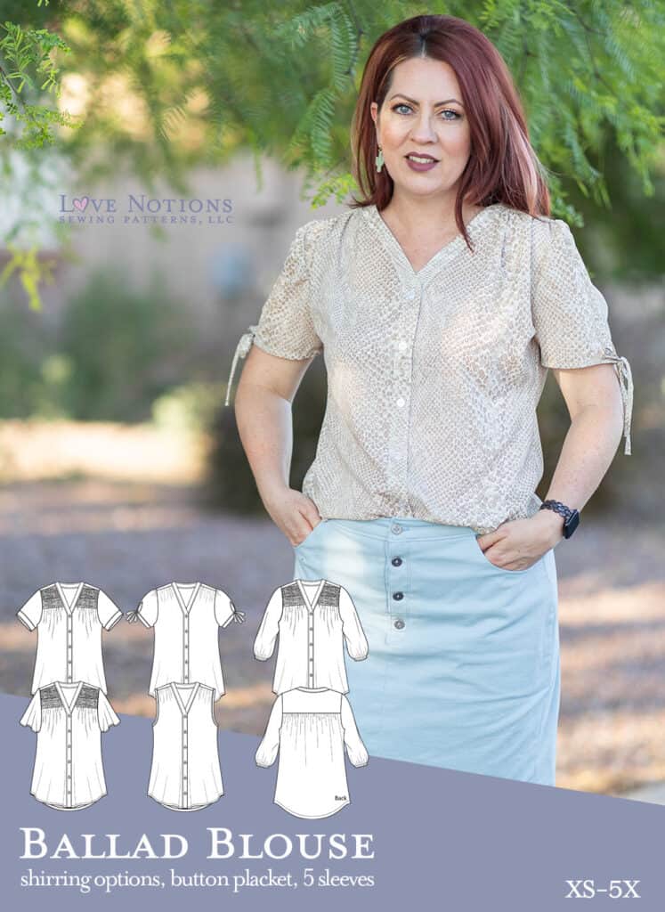 Ballad Blouse from Love Notions PDF sewing patterns