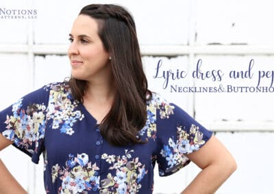 Lyric Peplum: Raised Neckline and Buttonholes