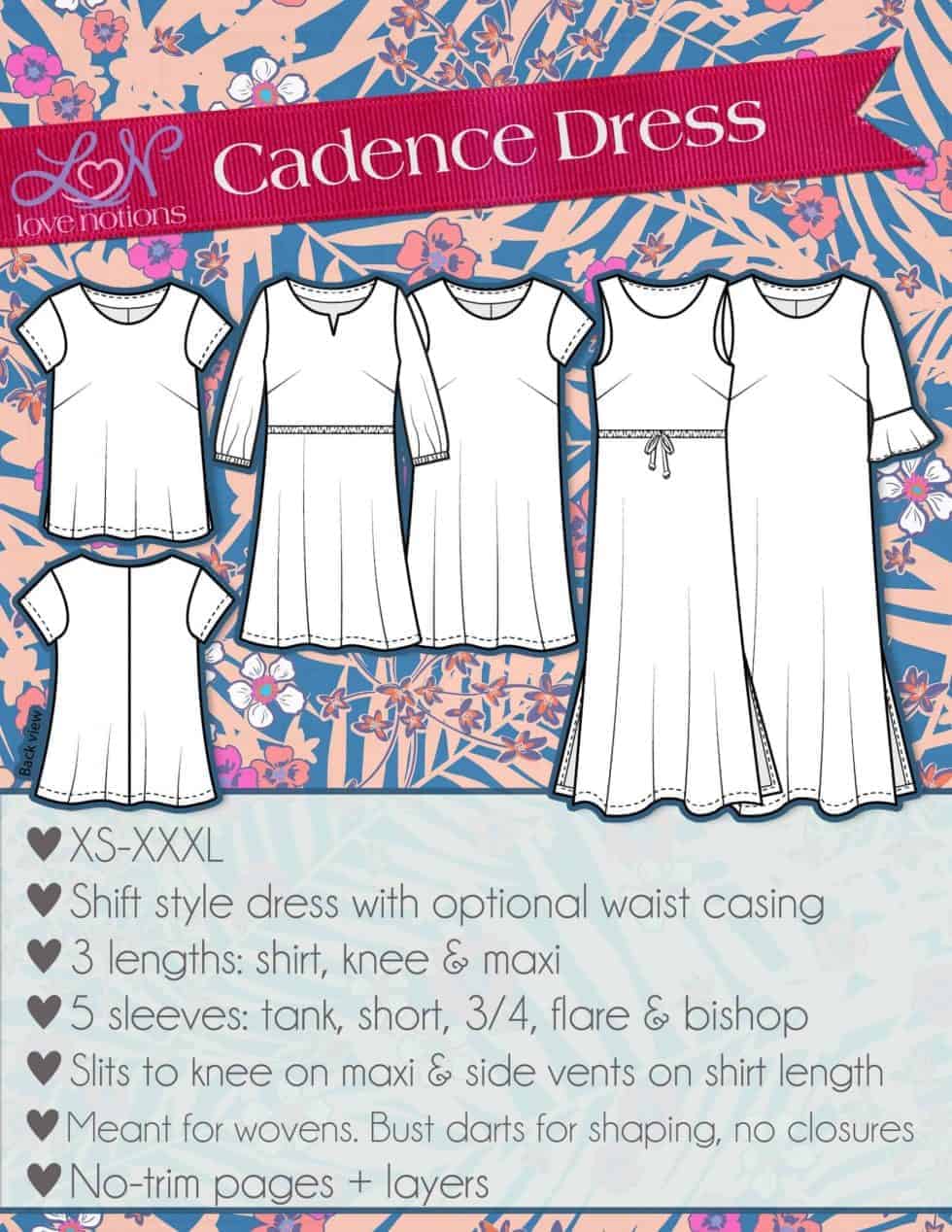 Cadence Sleeve Hacks and Neckline Hacks - Love Notions Sewing Patterns