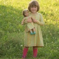 Doll and girl coordinating dress pattern