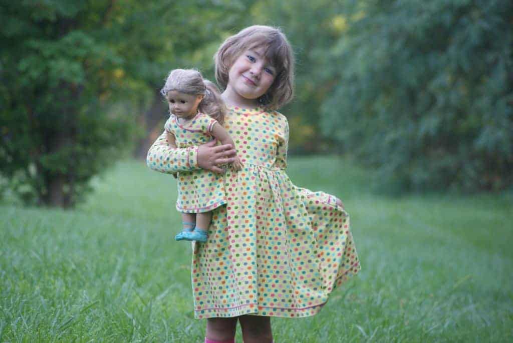 girls dress with matching doll dress