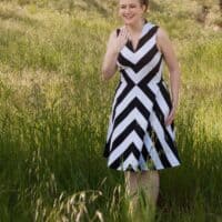 Sleeveless knee length Olympia Dress