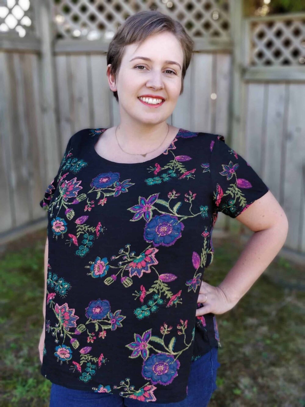 Easy woven blouse sewing pattern by Love Notions.