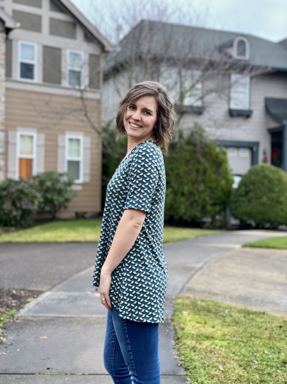 Swing top and dress sewing pattern by Love Notions. Get the Laundry Day Tee for free.