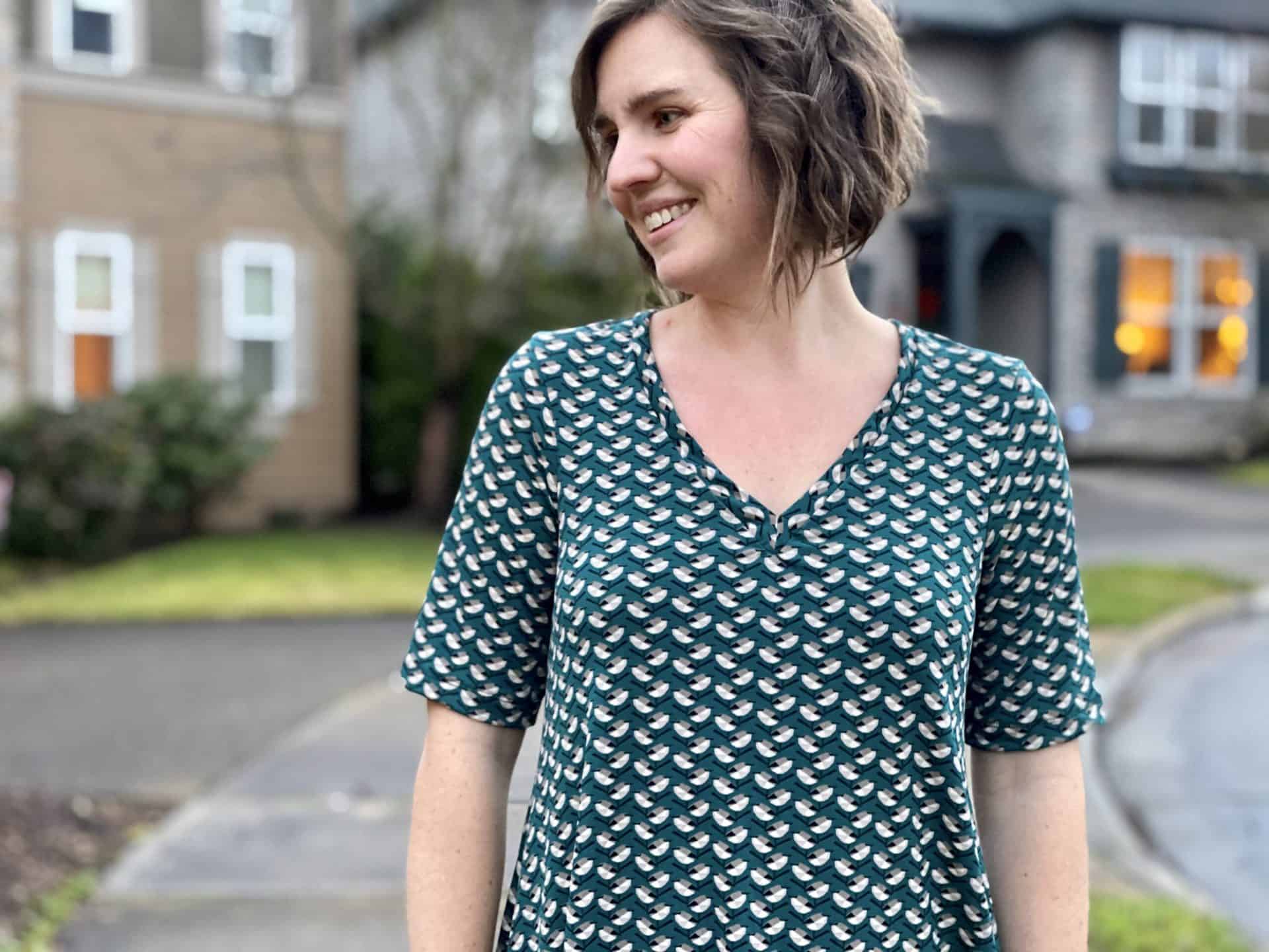 Swing top and dress sewing pattern by Love Notions. Get the Laundry Day Tee for free.