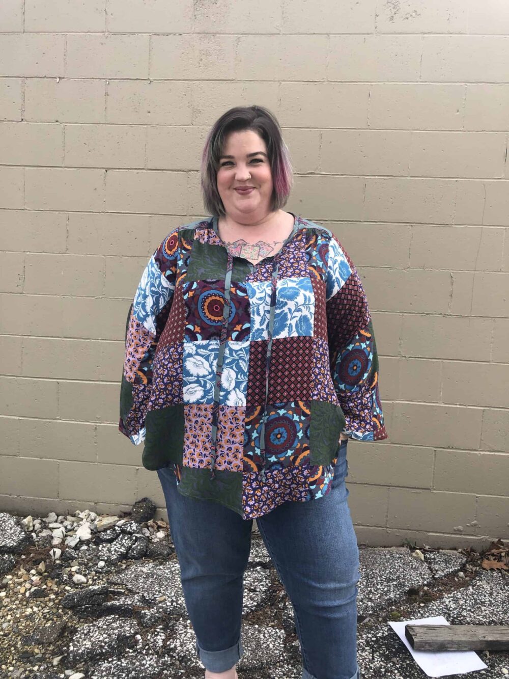 Beautiful woven blouse sewing pattern by Love Notions.