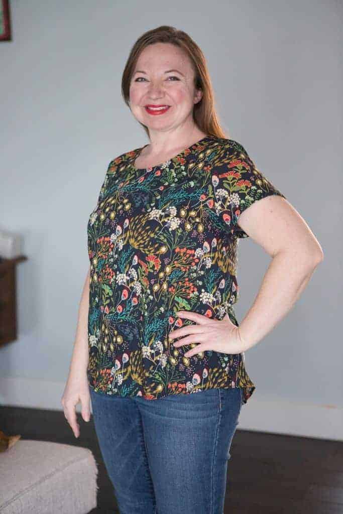 Easy woven blouse sewing pattern by Love Notions.