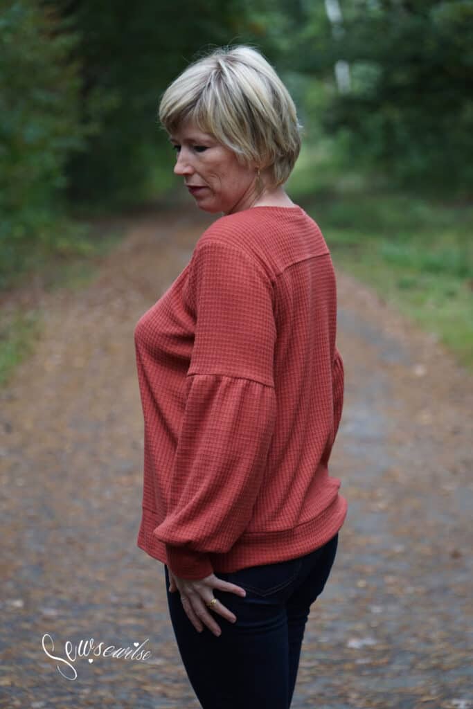 sloane sweater gathered sleeve