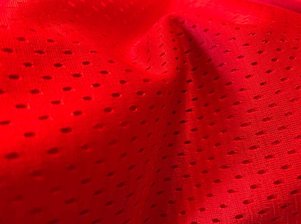 Red Football Mesh Jersey Fabric - Athletic Sports Mesh Fabrics