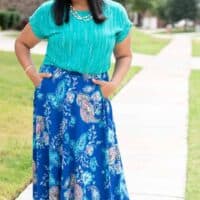 Maxi skirt pattern with pockets