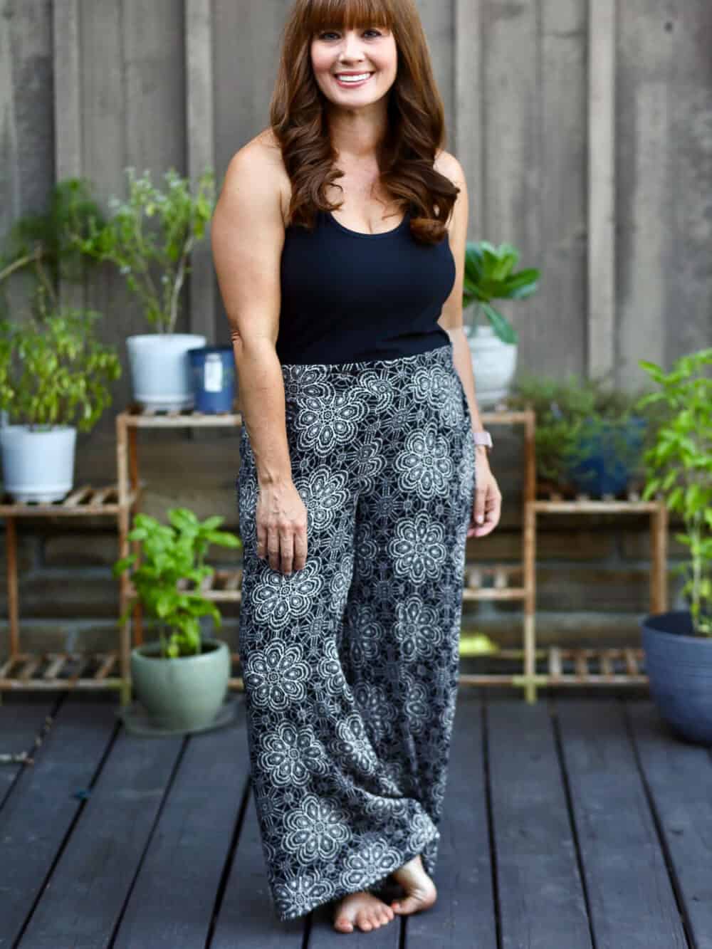 Wide Leg Capri Pants PDF Sewing Pattern Women Palazzo