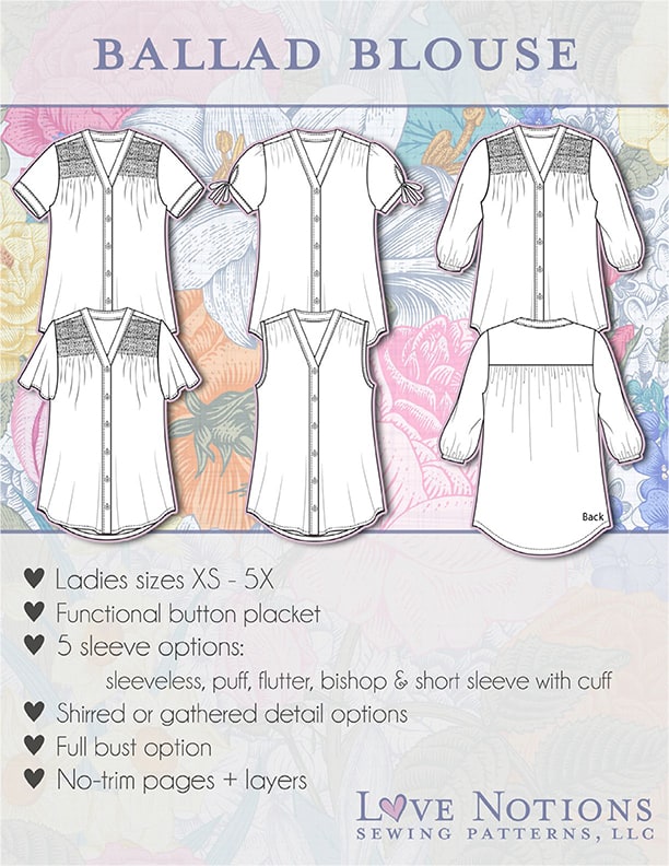 Ballad Blouse Love Notions Sewing Patterns