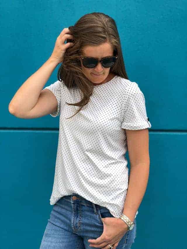 Classic Tee Button Cuff Sleeve