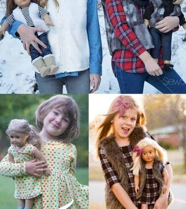 Sweet matching doll + girl outfit patterns~ get 3 free now!