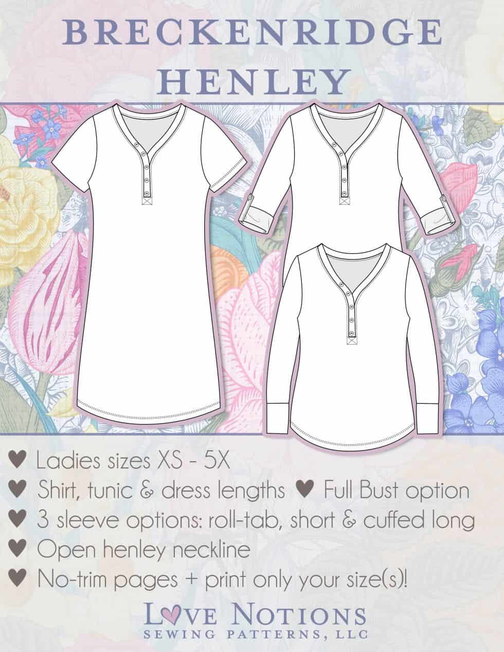 Breckenridge Henley Love Notions Sewing Patterns