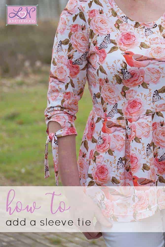 Peplum sleeve tie hack