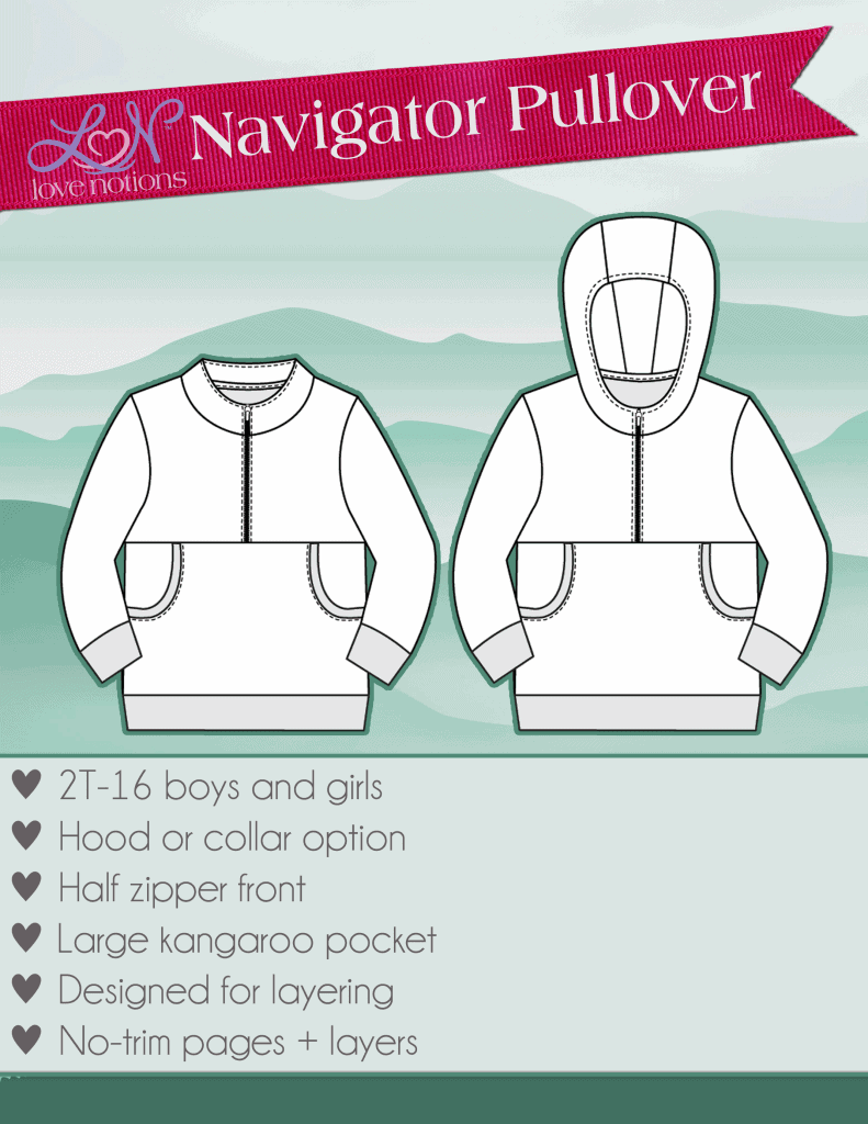 kids hoodie pdf pattern