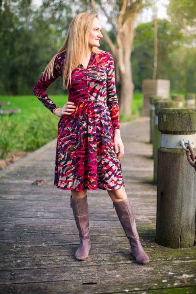 Long sleeves, knee length Olympia Dress