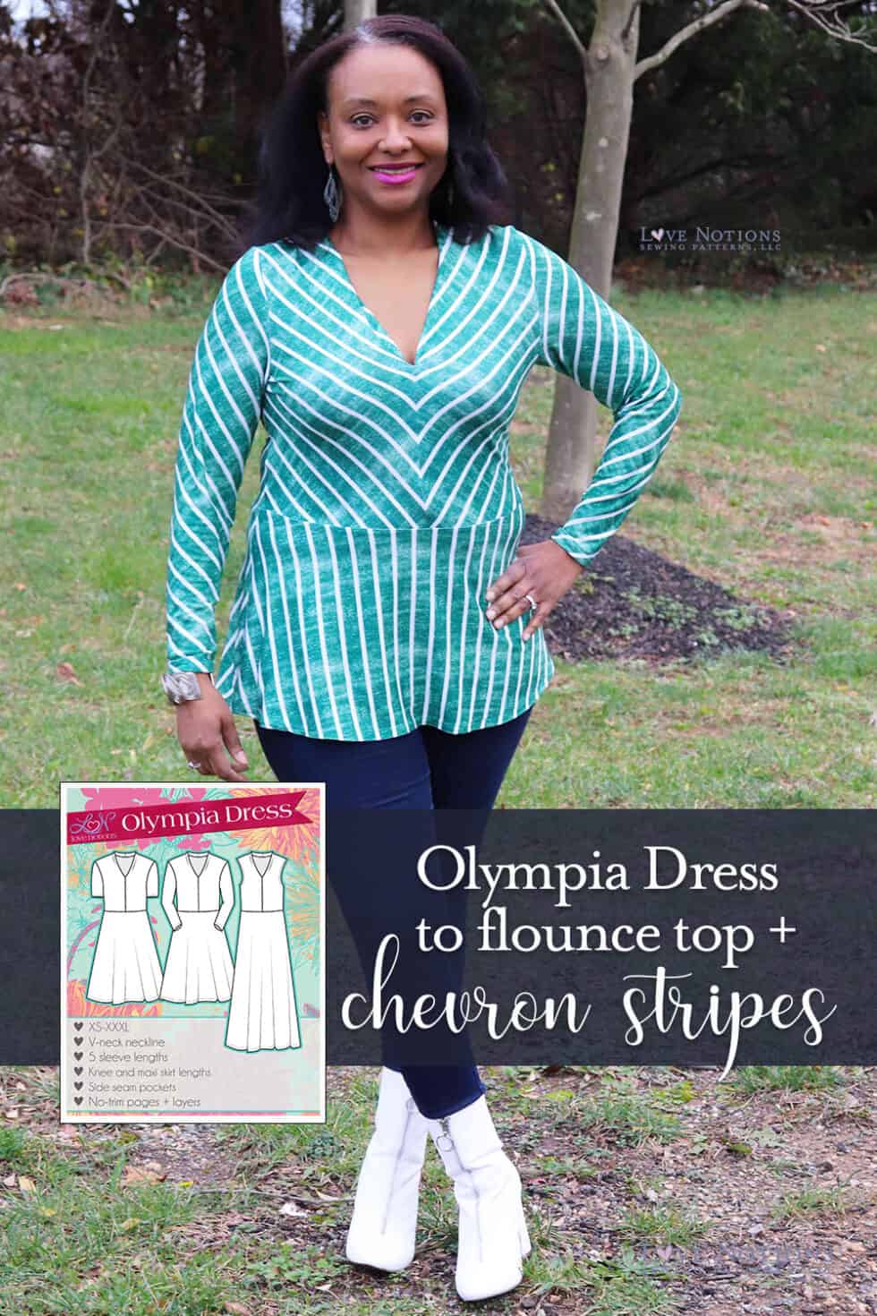 Olympia Flounce Top + Chevron Bodice - Love Notions Sewing Patterns