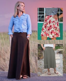 Maxi skirt pattern with pockets