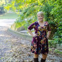 View B dress length with mid-length sleeve