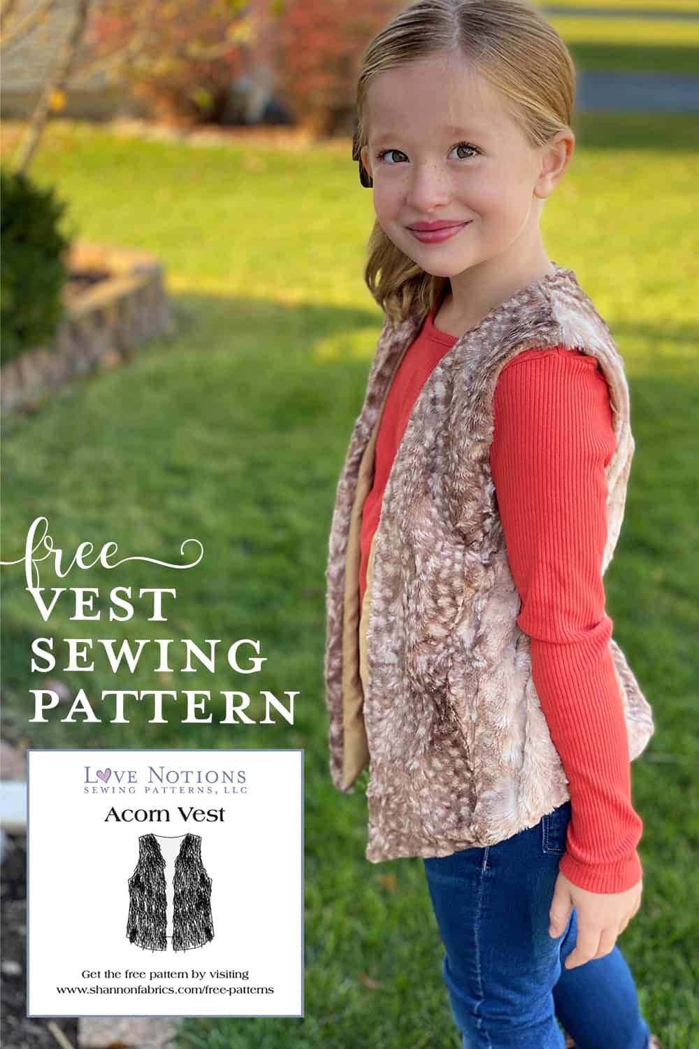 Acorn Vest + Minky & Cuddle Fabric - Love Notions Sewing Patterns
